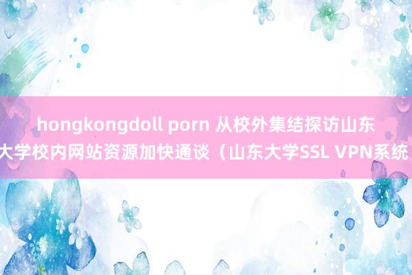 hongkongdoll porn 从校外集结探访山东大学校内网站资源加快通谈（山东大学SSL VPN系统）