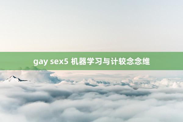 gay sex5 机器学习与计较念念维