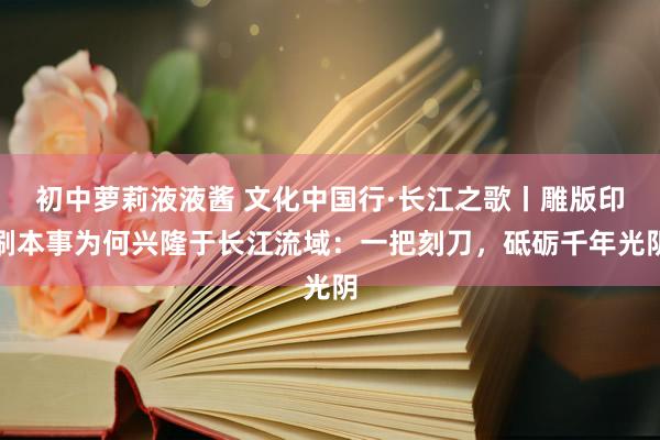 初中萝莉液液酱 文化中国行·长江之歌丨雕版印刷本事为何兴隆于长江流域：一把刻刀，砥砺千年光阴